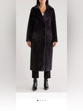 MK | Black Double-Breasted teddy Coat